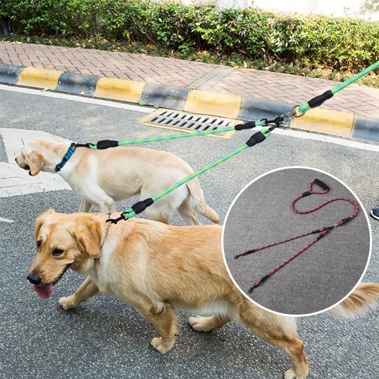 Laisse double pour chien | Confort optimal - Chiendoux
