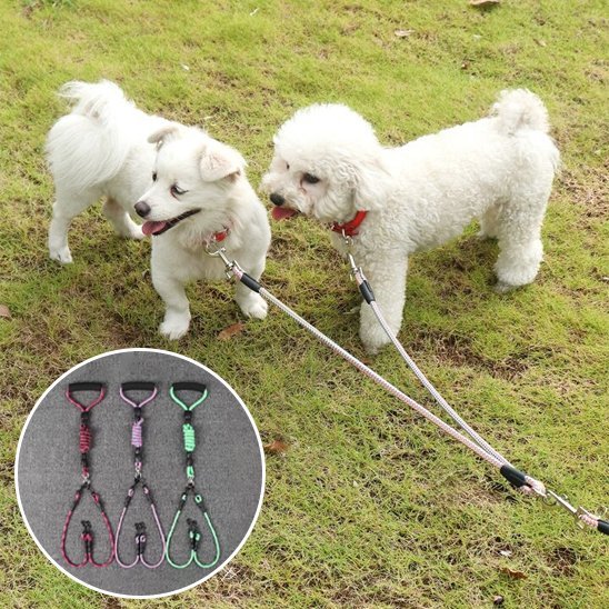 Laisse double pour chien | Confort optimal - Chiendoux