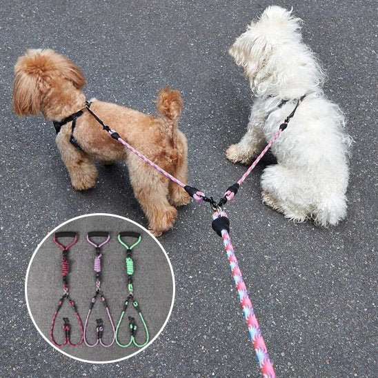 Laisse double pour chien | Confort optimal - Chiendoux